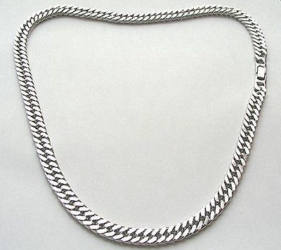 NEW RHODIUM PLATINUM 2X CURB LINK CHAIN MENS NECKLACE 10mm 20 or 