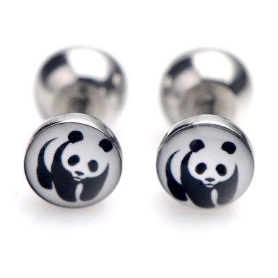 panda stud earrings