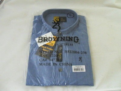 BROWNING MENS CHAMBRAY SHORT SLEEVE BUTTON UP CASUAL SHIRT   COLOR 