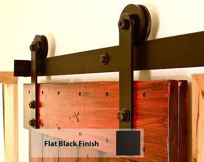   Door Hardware   Flat Black Finish   Quiet and Smooth Sliding Hardware