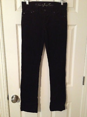 Juicy Couture Kate Black Corduroy Skinny Jeans Sz 28 $148+ Heart 