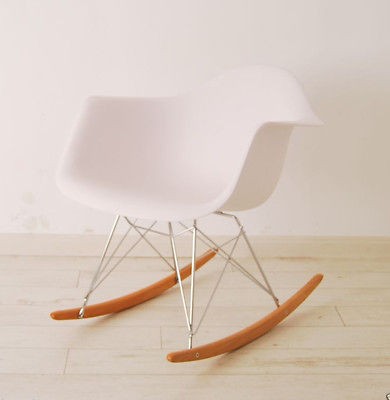   Eames Wood Rocker Rocking Shell Chair Base Arm Lounge Studio Chair