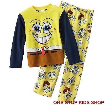   SQUAREPANTS Boys 4 6 8 10 Pjs Set PAJAMAS Shirt Pants NICKELODEON