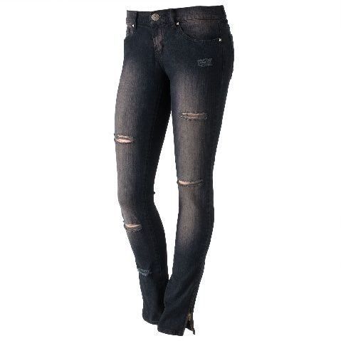 Abbey Dawn Avril Lavigne Black Distressed Skinny Jeans