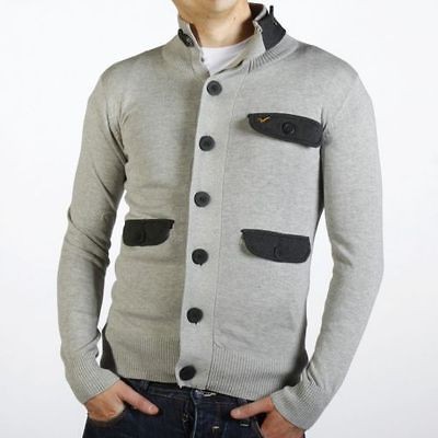 New Mens Voi Jeans Designer Knitwear Grey Spirit Cardigan Free P+P