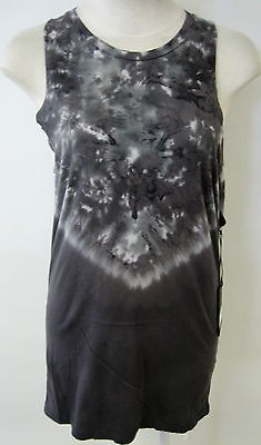   DASHIKI WOMENS KNIT DRESS TANK STYLE TIE DYE HIPPIE ART NWT GREY S