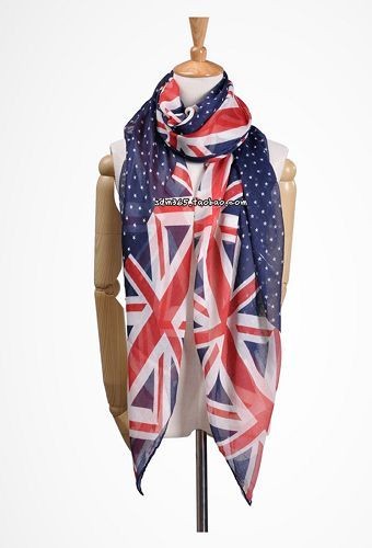 UK Flag Print Scarf Womens Ladies Fashion Look Union Jack New Fashion 