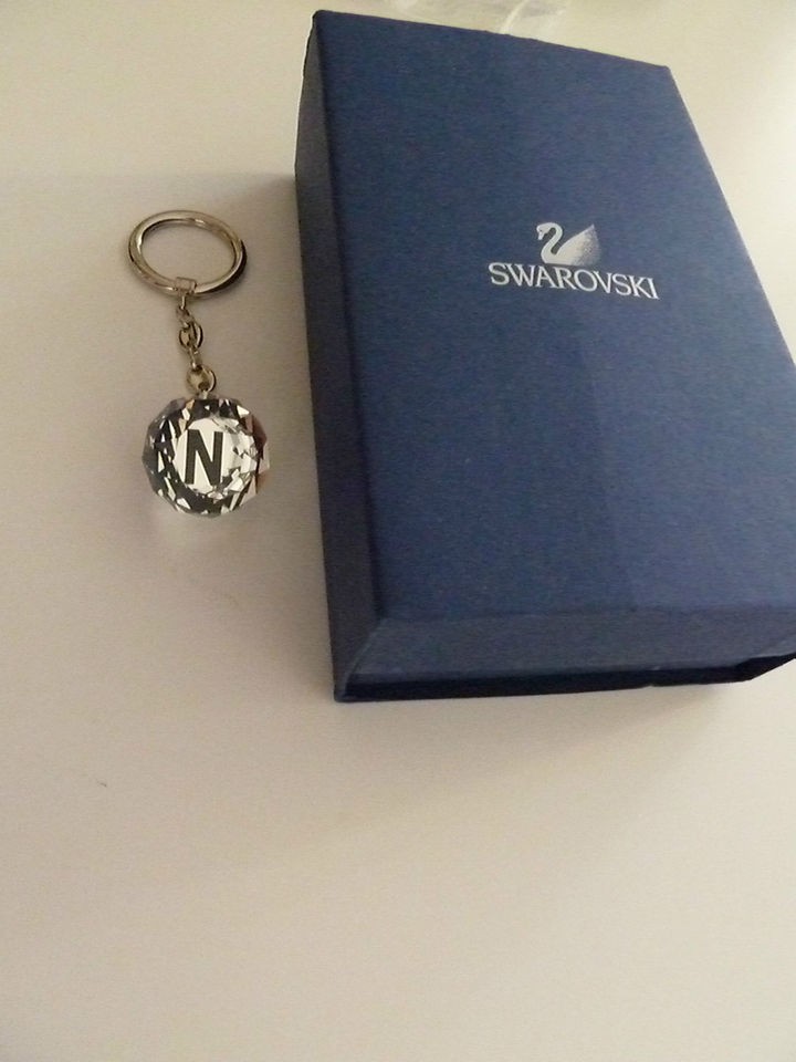 Swarovski Crystal Ball Key Chain Monogrammed with the letter N