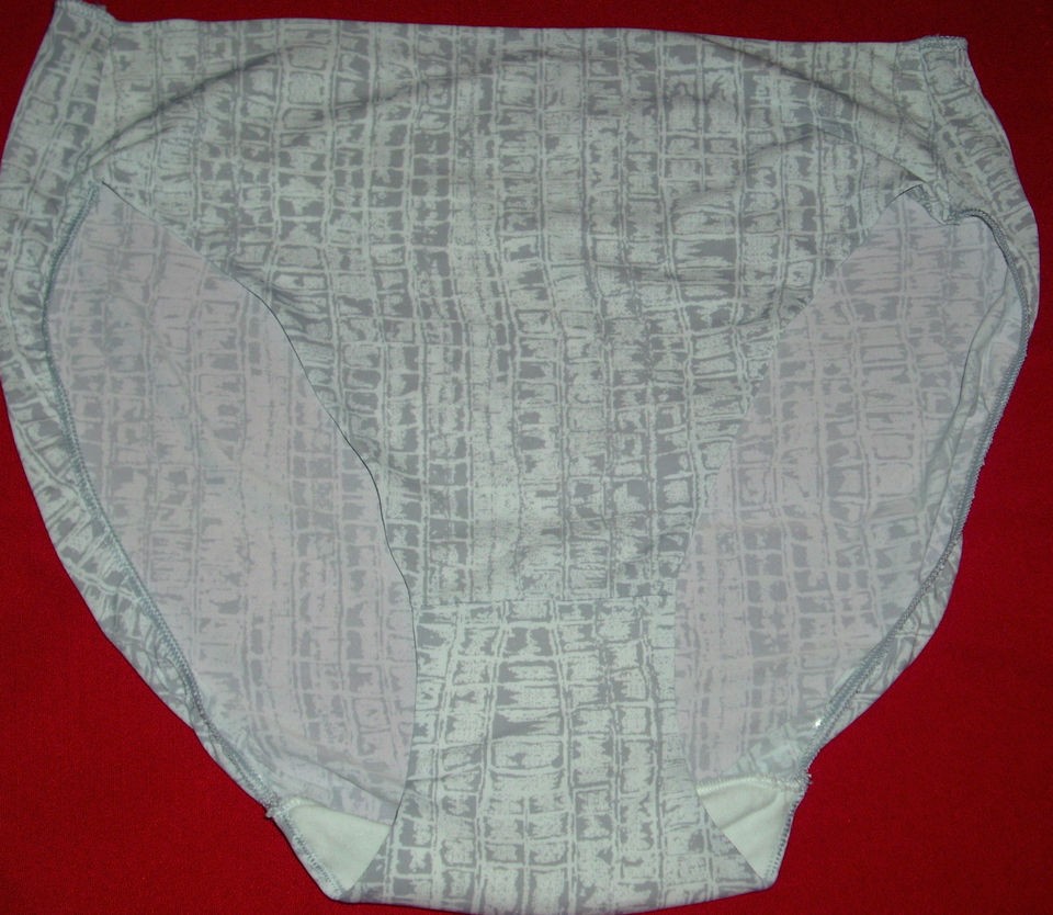 Gray & White Jockey Hi Cut Panties Super Soft Thin Nylon Spandex No 