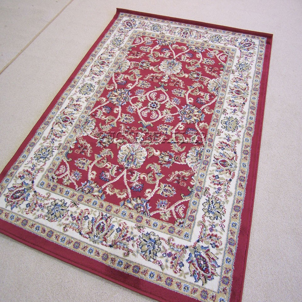 Heritage Traditional Red Wilton Rugs Wool Look Ziegler Design 