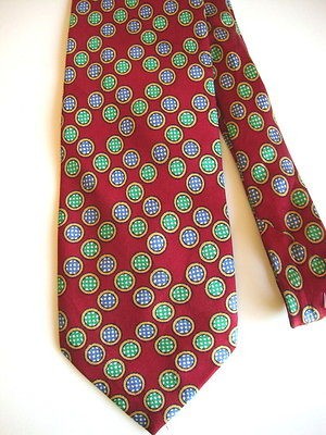 BENTLEY   RED PRINT  VINTAGE SILK NECK TIE