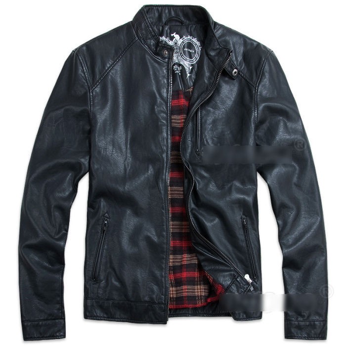   Mens Clothes Short Jacket PU Leather coat Motorcycle Jacket Outwear