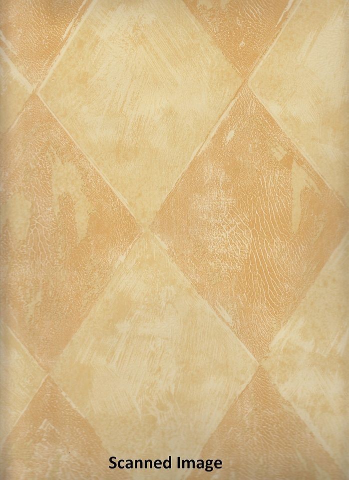 Geometric Wallpaper/ Orange and Gold Diamond Sidewall / Gold 