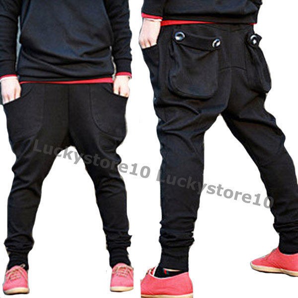 Mens Casual Rop sports pants Harem trousers pants training baggy 