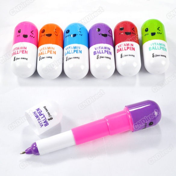 Cute Lady Telescopic Stationery Smiling Favor 3x Face Shape Pill Ball 