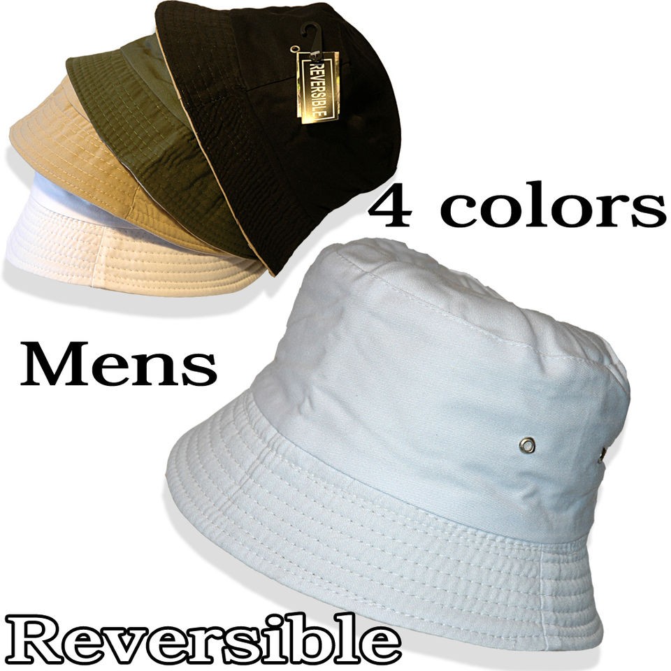   Chino Reversible Cotton Bucket Sun Hat Bush Fishing UV Protection 57cm