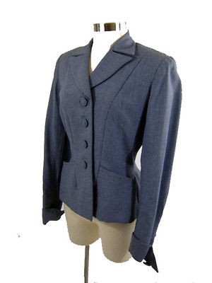 VINTAGE 40s FILM NOIR Nip Tuck Wool Gabardine JACKET