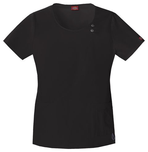 Dickies Scrubs Youtility Round Neck Top in Black   82838BLKZ