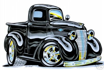 BH33 T Shirt Art Hot Rod 36 37 1938 Chevy Pickup Truck