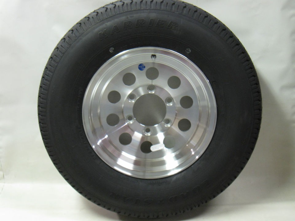   ALUMINUM TRAILER WHEEL ON ST225/75R15 LRE 10 PLY KENDA TRAILER TIRE