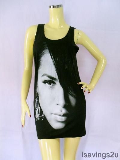 AALIYAH R&B Tank Top, Urban POP Princess, BLACK Singlet