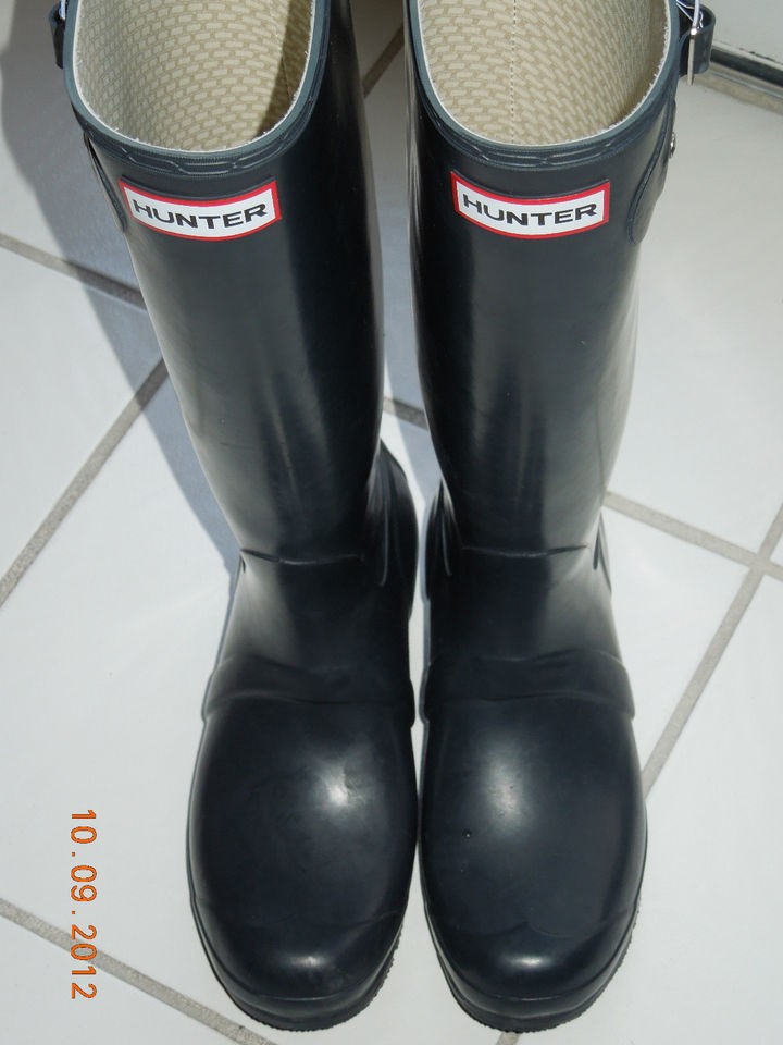 HUNTER Navy Blue ORIGINAL Knee High Wellies Rain Boots Sz 7Male 