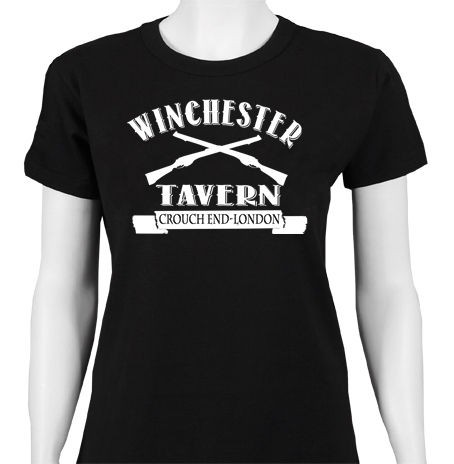 SHAUN OF THE DEAD WINCHESTER TAVERN LONDON ZOMBIE LADIES FILM T SHIRT 