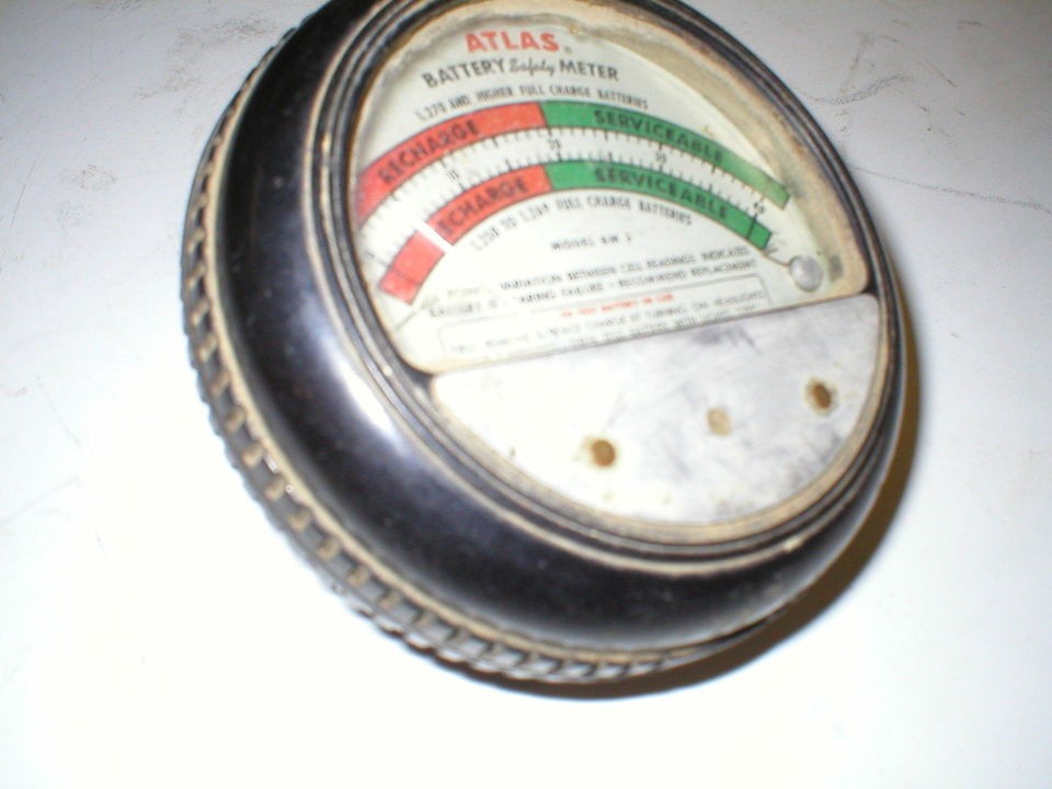 Vintage Antique Atlas battery safety meter