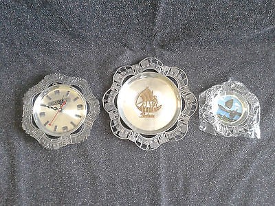   Pewter Decorative wall Plates and clock   Bolivia   Alan Pewter   EUC