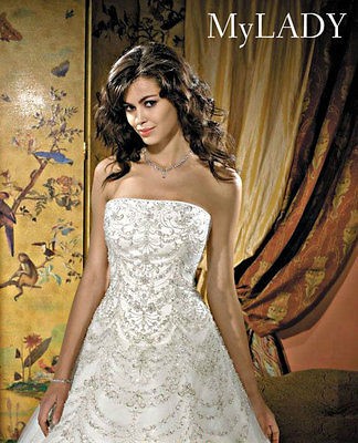 ALLURE COUTURE WEDDING GOWN BRIDAL BRIDE DRESS IVORY SWAROVSKI 