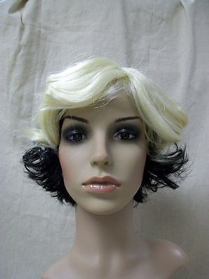   Black Gothic Punk Wig Christina Aguilera Tattoo Biker Hollywood Gal