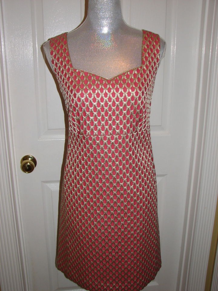 LILLY PULITZER ADRIANA DRESS SIZE 6 ISLAND CORAL SCALLOP JACQUARD NWT