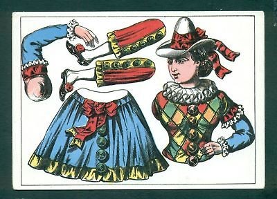 G1466 Cut out doll postcard, Woman Pierrot