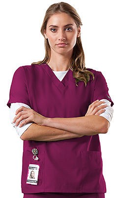 wine colored scrubs in Scrubs