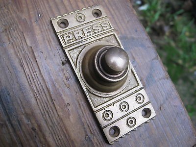 Late Victorian Style Brass Door Bell push press, old vintage edwardian 