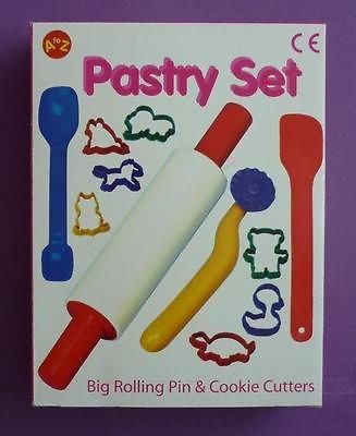 12 Piece Kids Girls Toy Pastry Set Rolling Pin Kitchen Baking Biscuit 