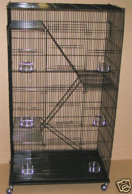 Large Small Animal Ferret Chinchilla Sugar Glider Rat Cage 2493 Black