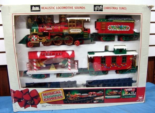 New Bright Musical Christmas Express Toy Train Model 183 G Scale on ...