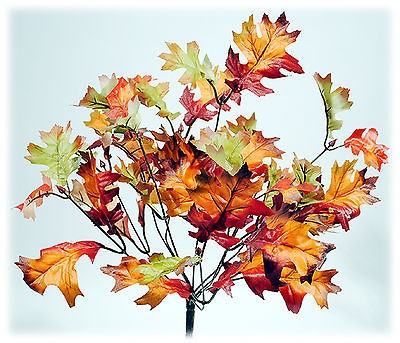 Artificial Silk Oak Leaf Bush Plant Fall Autumn Floral Home Decor 15 