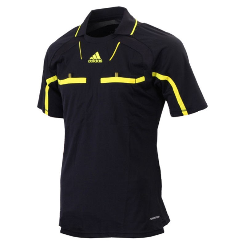 NWT OFFICIAL ADIDAS SOCCER/FOOTBAL​L REFEREE S/S BLACK JERSEY WC2010 