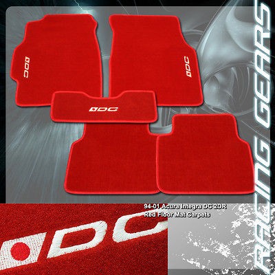 94 01 Acura Integra 2dr LS/GS/GS R Red Nonskid Floor Mats Carpets w 