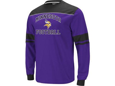 REEBOK NFL POWER SWEEP FOOTBALL L/S T  SHIRT   MINNESOTA VIKINGS   L 