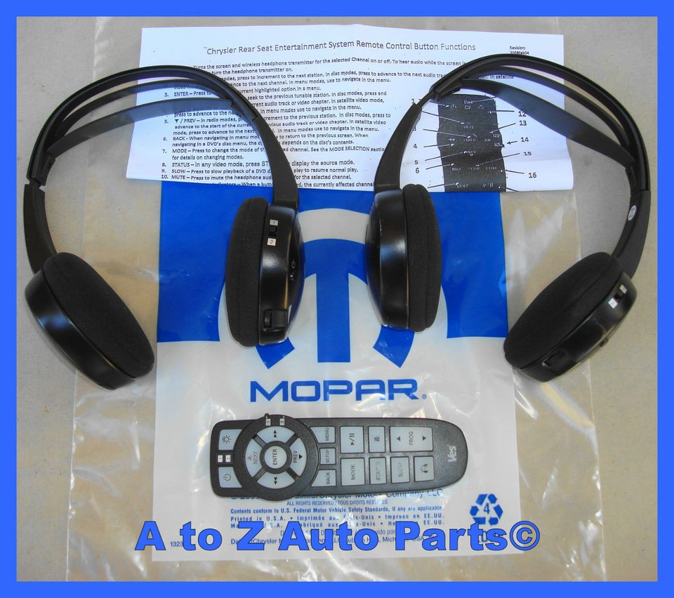 Chrysler Town & Country, Dodge Caravan DVD Player HEADPHONE & REMOTE 