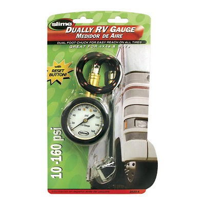 Slime Dually RV Tire Pressure Gauge (10 160 psi)   ATV Dirt Bike 