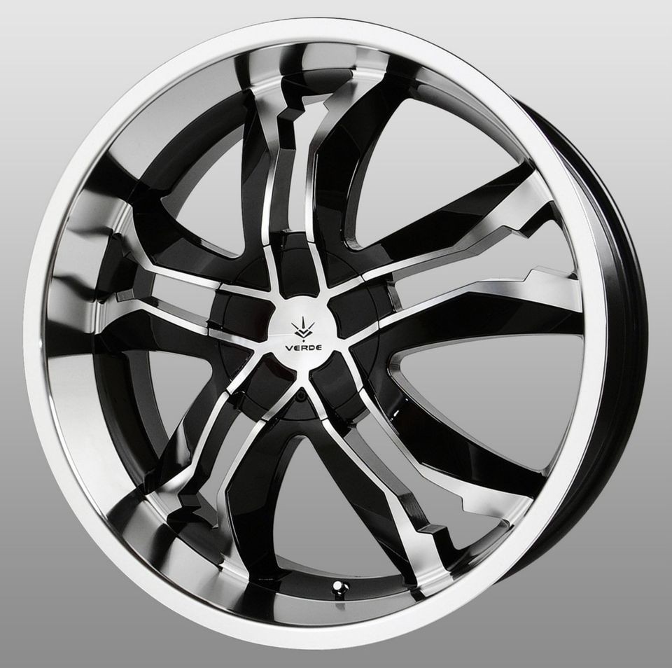 18 inch Verde Jaggedge Black Wheels Rims 5x4.5 Stratus Crown Victoria 