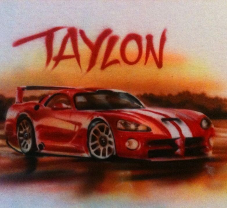 AIRBRUSHED DODGE VIPER GTSR HENNESSY CORVETTE FERRARI T SHIRT Kids 