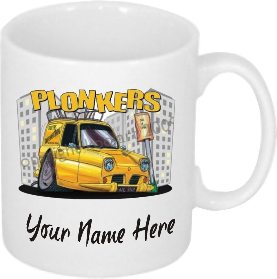 YELLOW KOOLART RELIANT ROBIN COFFEE MUG *PERSONALISED FREE* 2920