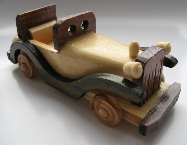 USSR / Russian Wooden Souvenir Reto Car ~ Rolls Royce ~