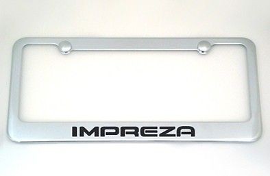 Brand New Subaru Impreza Chrome Metal License Plate Frame +Caps