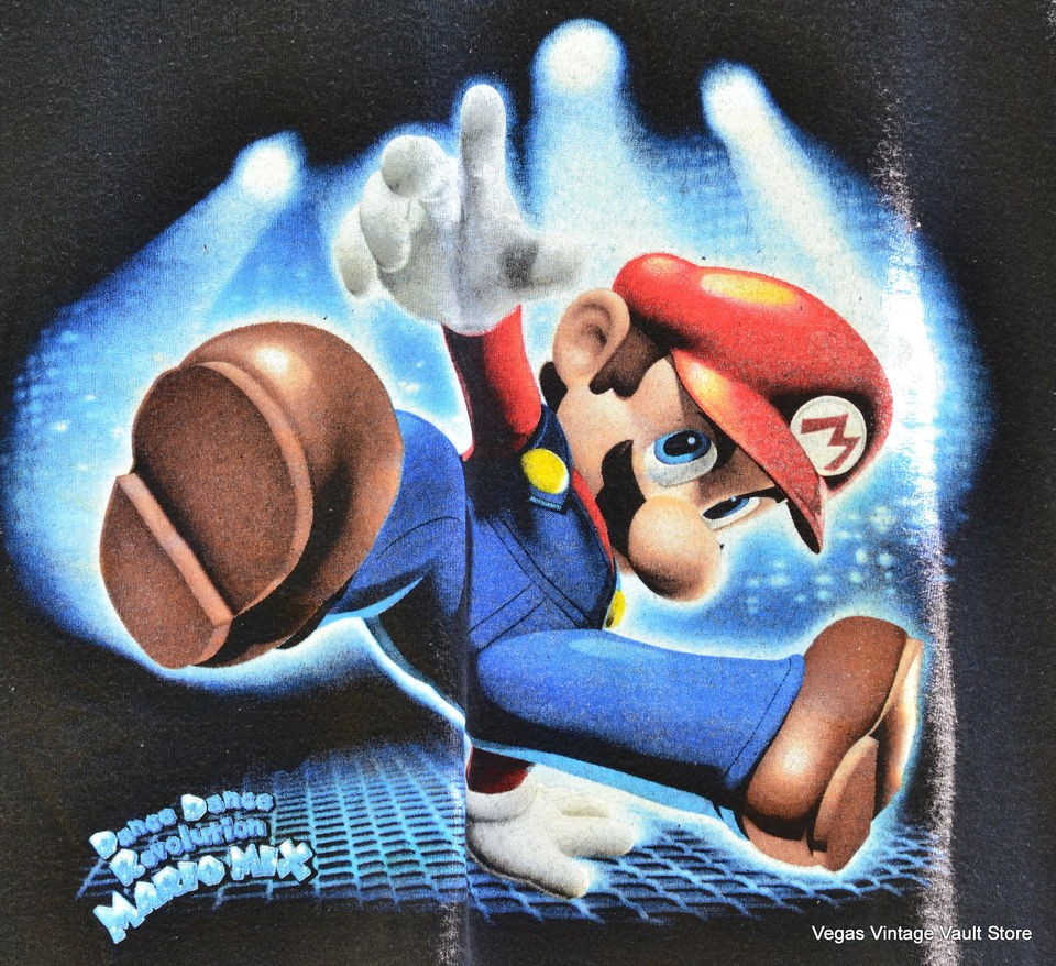 Super Mario Brothers DANCE DANCE REVOLUTION  Mario Mix  Black Graphic 